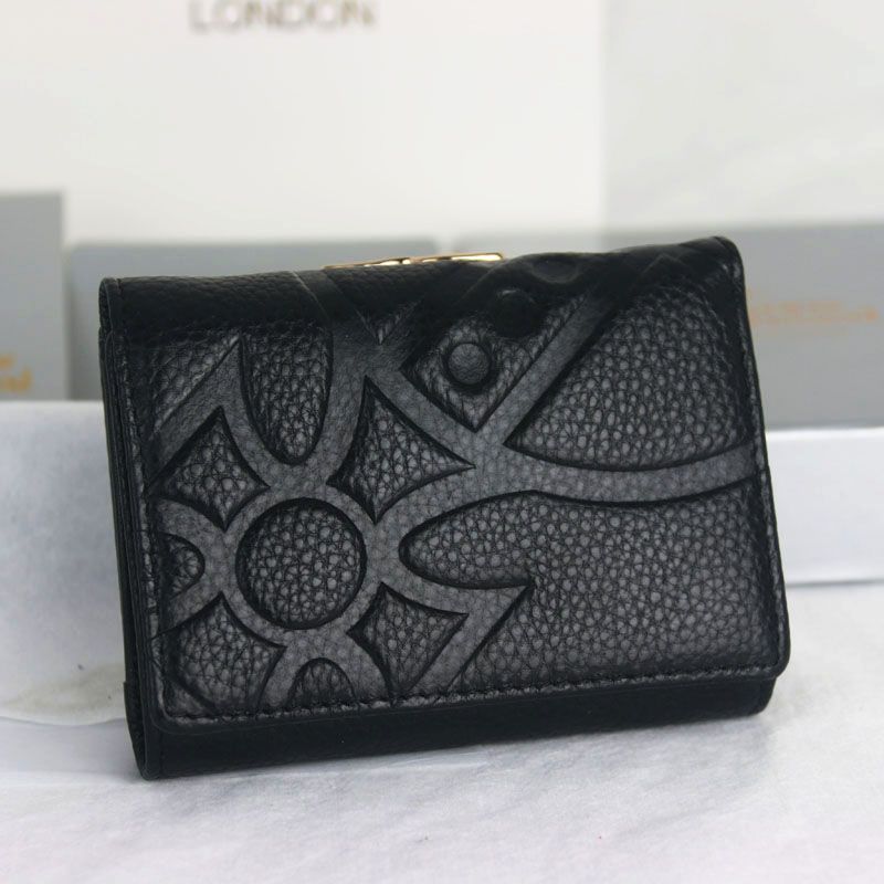 Vivienne Westwood正規品/送料関税込み レザー カード財布 Vivienne Westwood ヴィヴィアンウエストウッド 財布 三つ折り