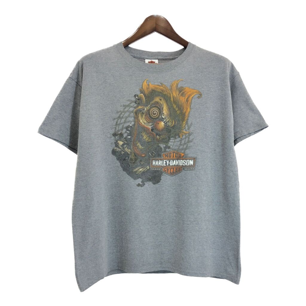 HARLEY DAVIDSON ハーレーダビッドソン モーターサイクル Ｔシャツ グレー メンズ LARGE 古着 U1248