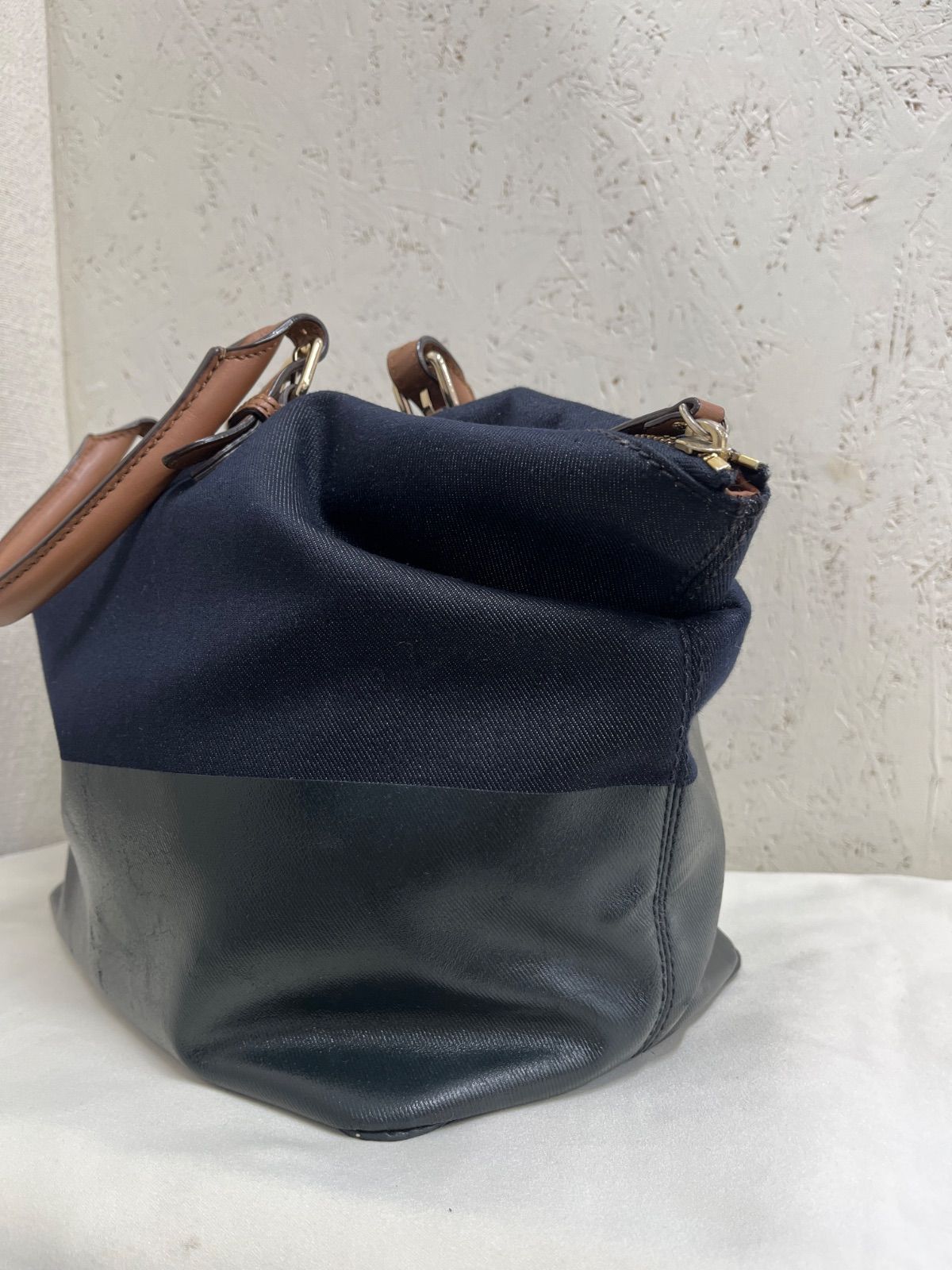 お得】 W く21 kate spade/ケイトスペード ボストンバッグ 紺