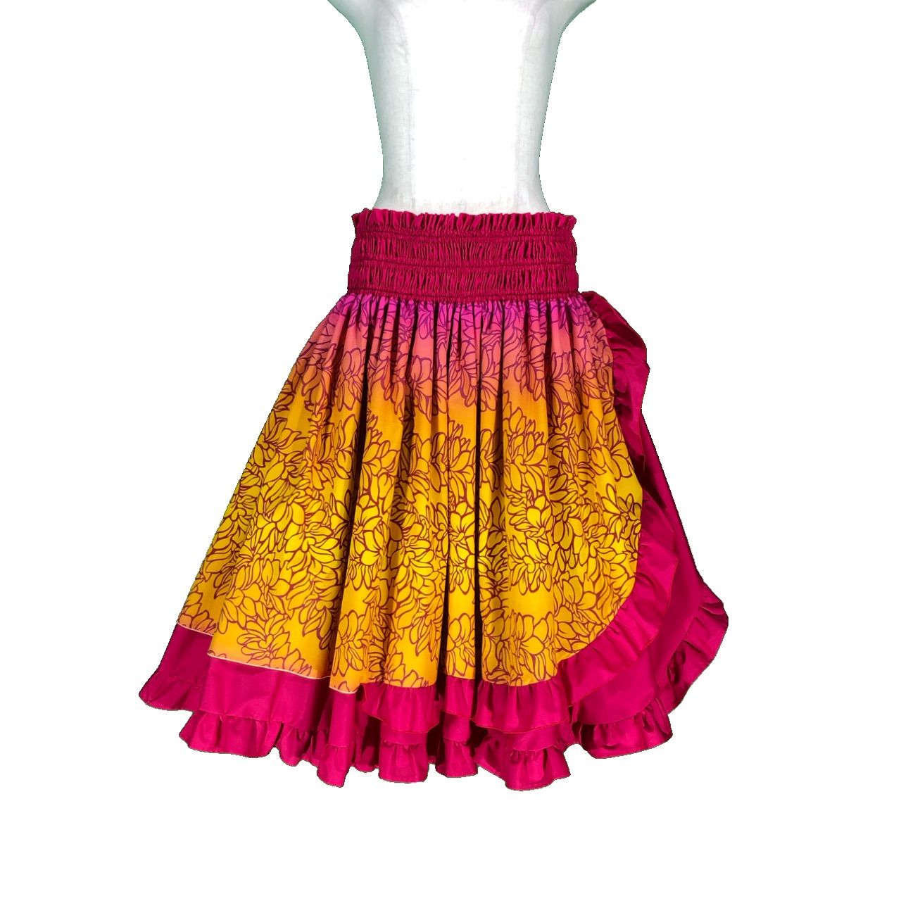 デザインパウスカート安い フラ フラダンス ハワイ直輸入生地 オリジナルデザイン