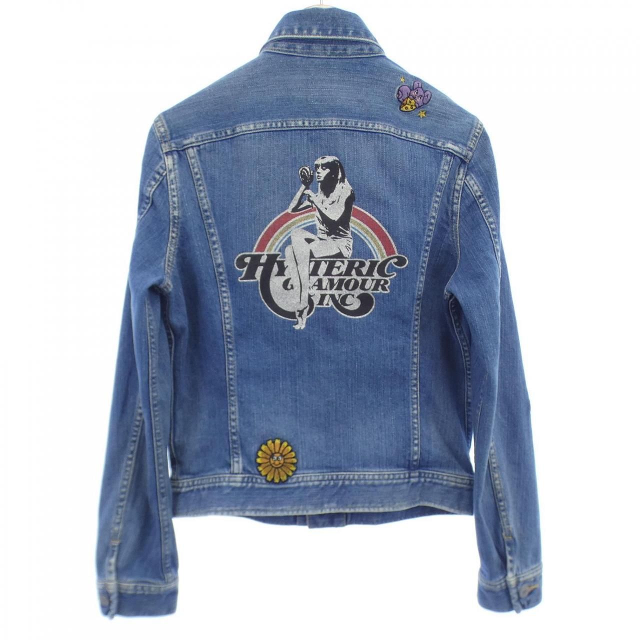 HYSTERIC GLAMOUR ヒステリックグラマー デニムジャケット セール】HYSTERIC MOTOR柄 コンパクトデニムジャケット（デニム