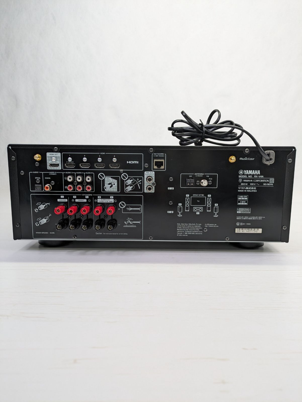 YAMAHA ヤマハ RX-V6A AVレシーバー 点灯確認のみ MusicCast AVレシーバー RX-V6A ユーザーマニュアル