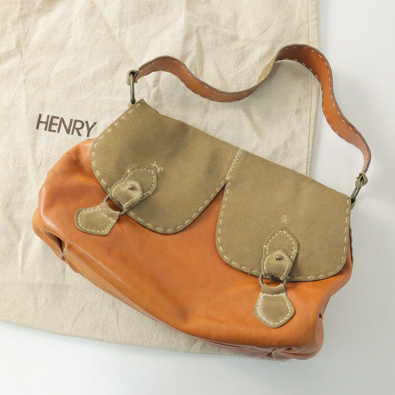 エンリーベグリン HENRY BEGUELIN オミノ刺繍 犬刺繍入 スエードX 