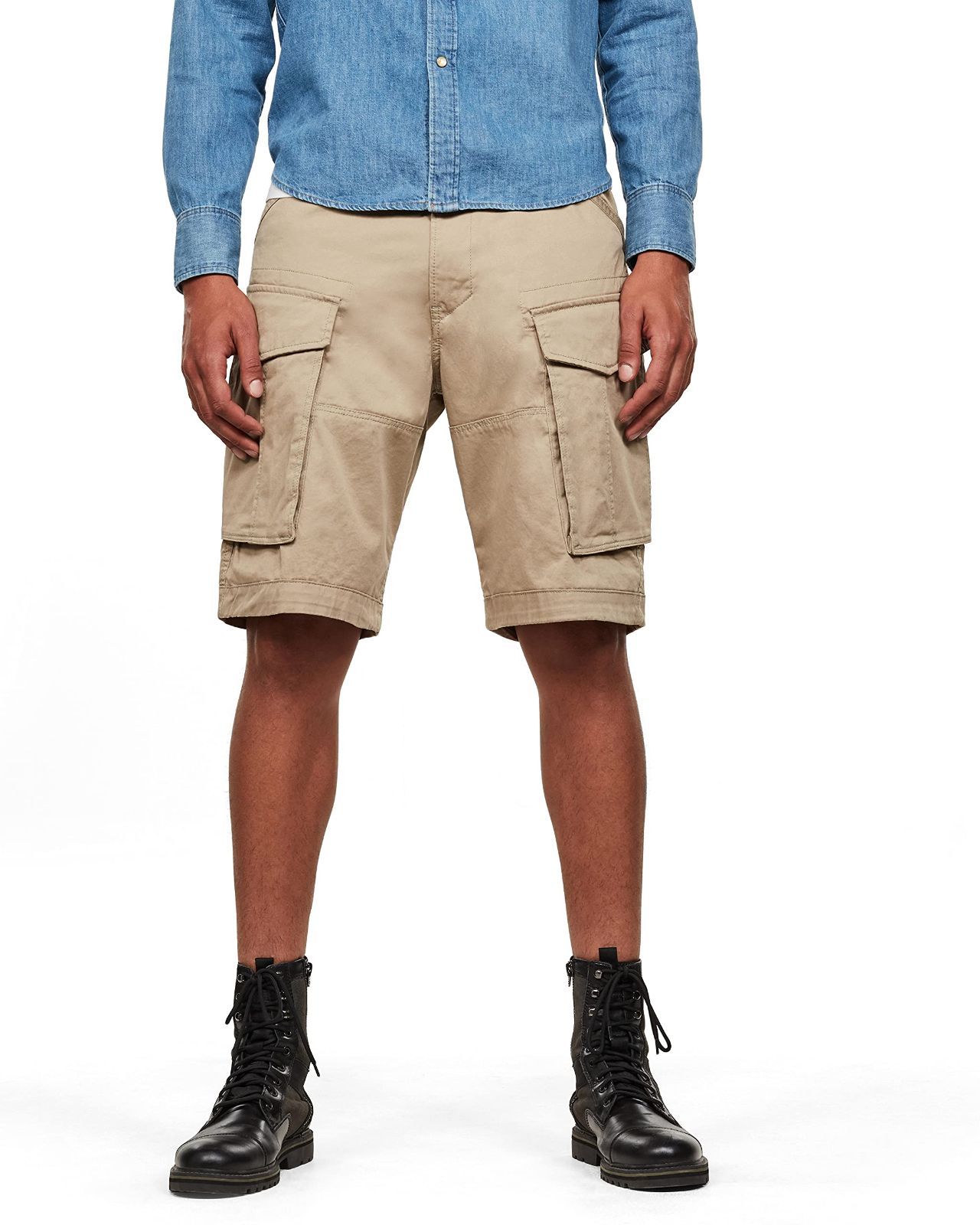 W28_Dune ジースターロゥ ショートパンツ ショーツ メンズ カーゴ ベージュ カーキ ストレッチ Cargo Shorts Loose 1|2-Length D18652-5126-239_28