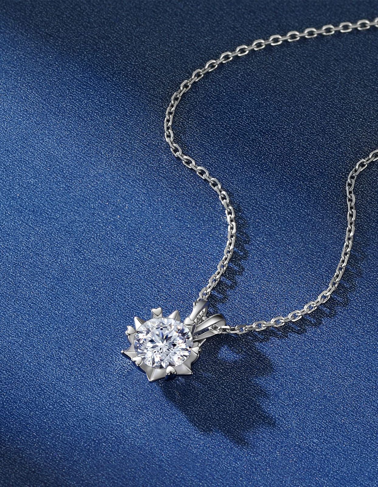 [MomentWish] モアッサナイト レディースネックレス 1/2 ct 雪の結晶ペンダント シルバー925 ネックレスネックレス レディース  人気ブランド