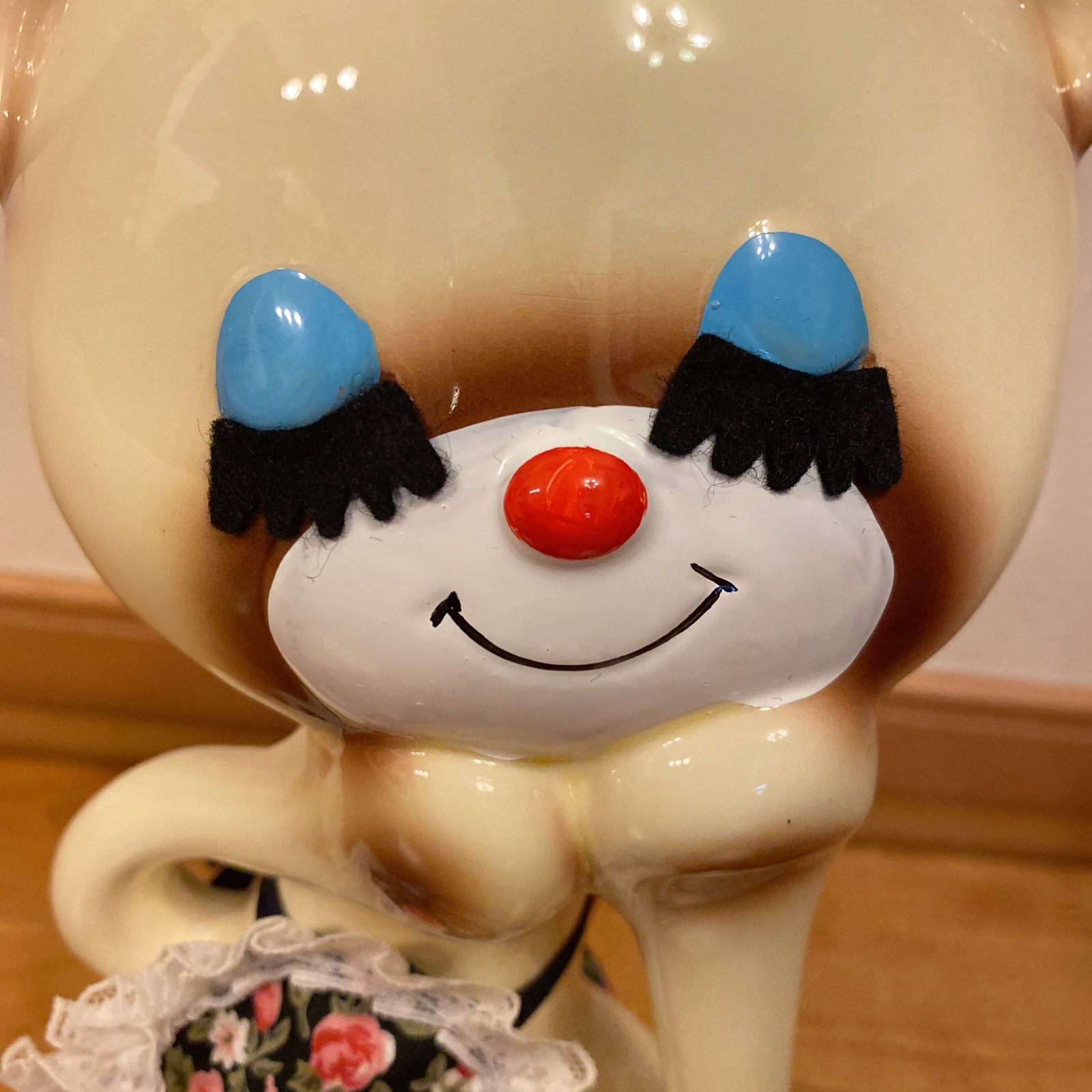 昭和レトロ 陶器の靴ベラ立て シャム猫シューシャイン