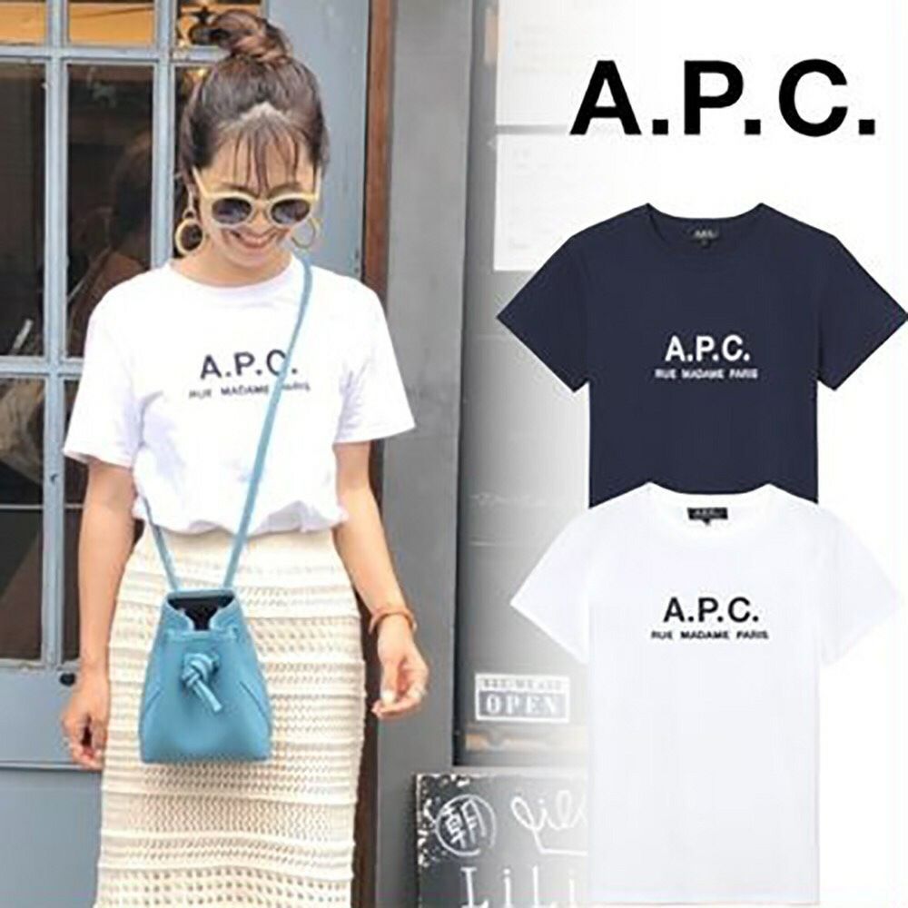 A.P.C. アーペーセー Tシャツ カットソー  ブラック ホワイト VPC 半袖  APC刺繍 男女兼用