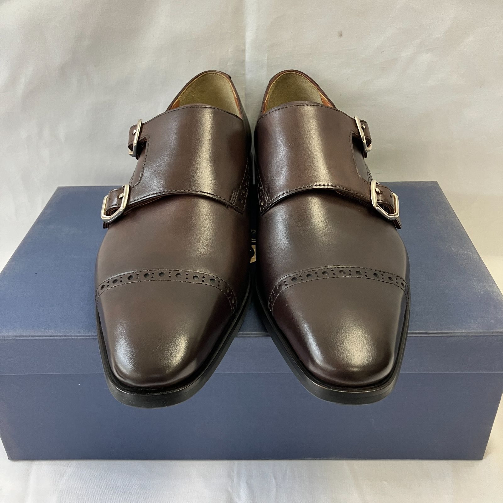 アウトレット モンクストラップ 通勤 ビジネスシューズ 革靴 フランス製レザー使用