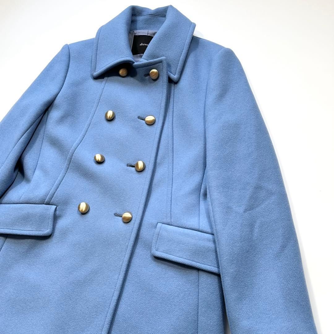 美品　アルアバイル　メルトンチェスターコート　金ボタン　アイボリーホワイト　M allureville アルアバイル メルトンチェスター コート 金ボタン