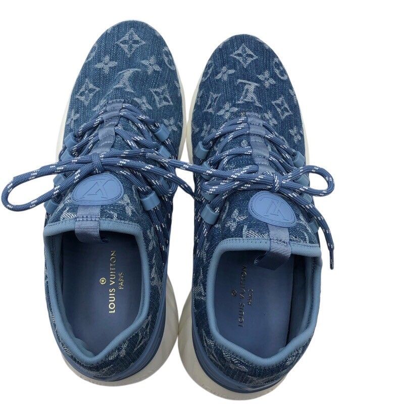新品未使用★ルイヴィトン・レザーデニム地 モノグラムLV スニーカー(36.5) ルイ・ヴィトン LOUIS VUITTON ファストレーンライン ローカット