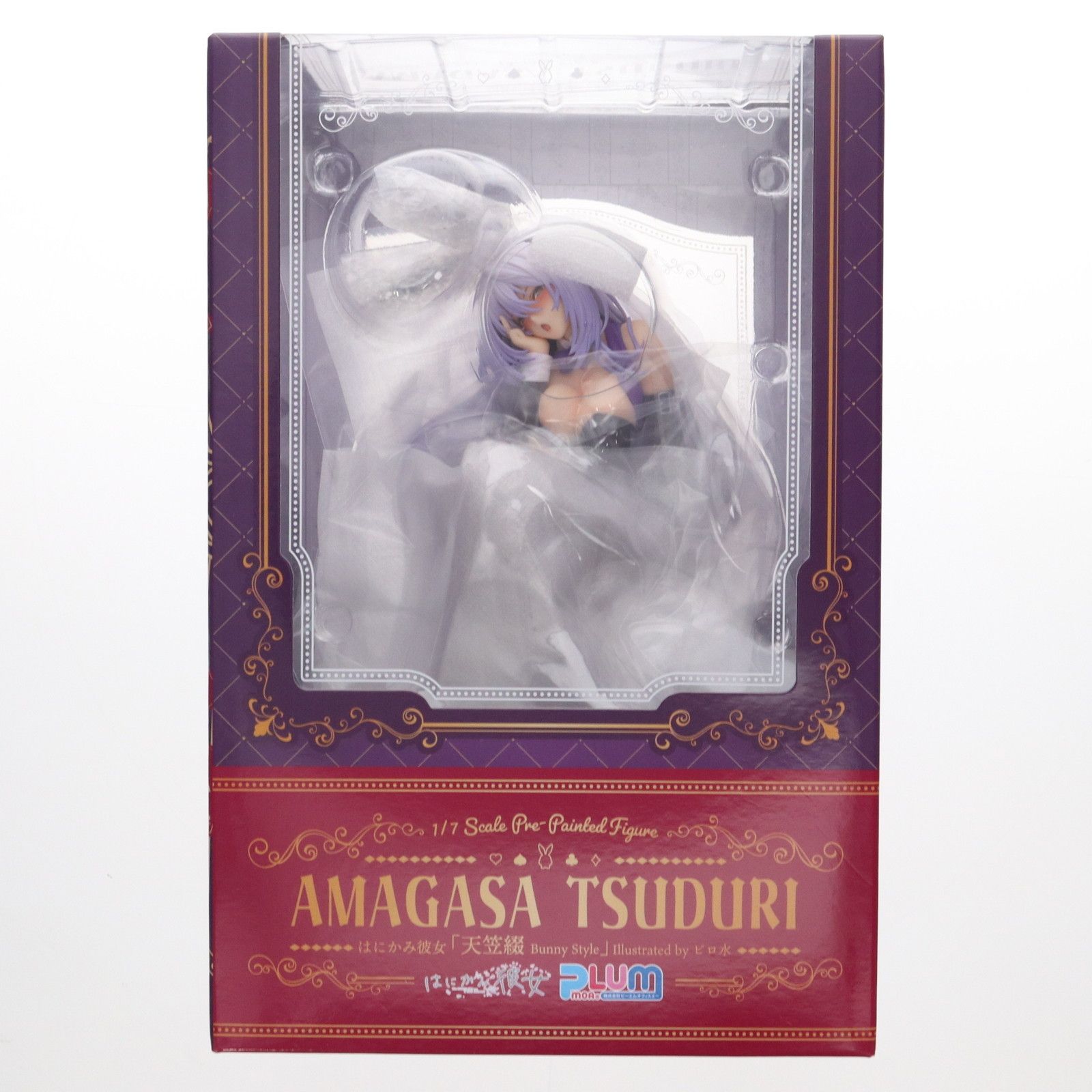 あみあみ限定特典付属 天笠綴(あまがさつづり) Bunny Style amiamiパック Illustrated by ピロ水 はにかみ彼女 1/7 完成品 フィギュア PLUM(プラム)