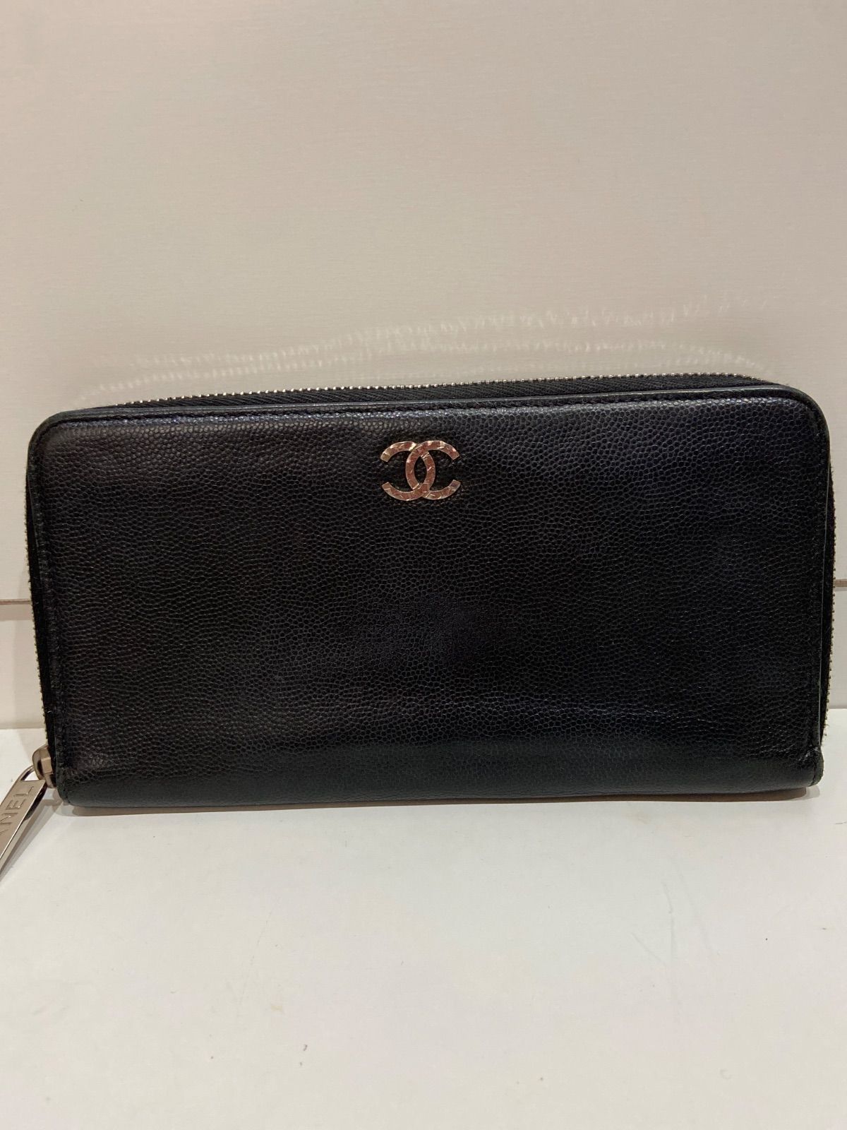 CHANEL キャビアスキン セブルガ ラウンドファスナー長財布