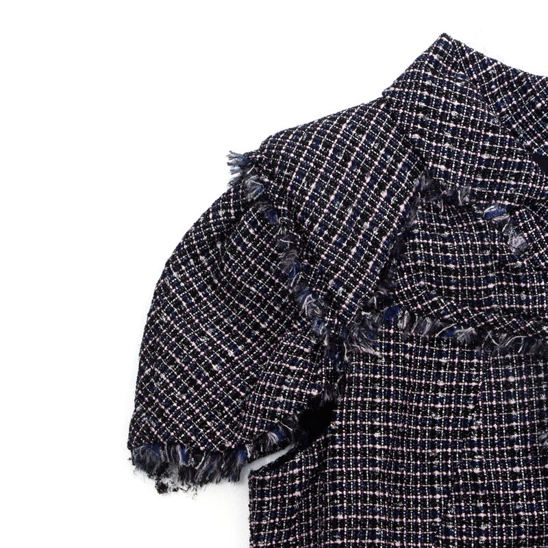 CHANEL 半袖ワンピース 38 ネイビー CHANEL 半袖ワンピース 38 ネイビー