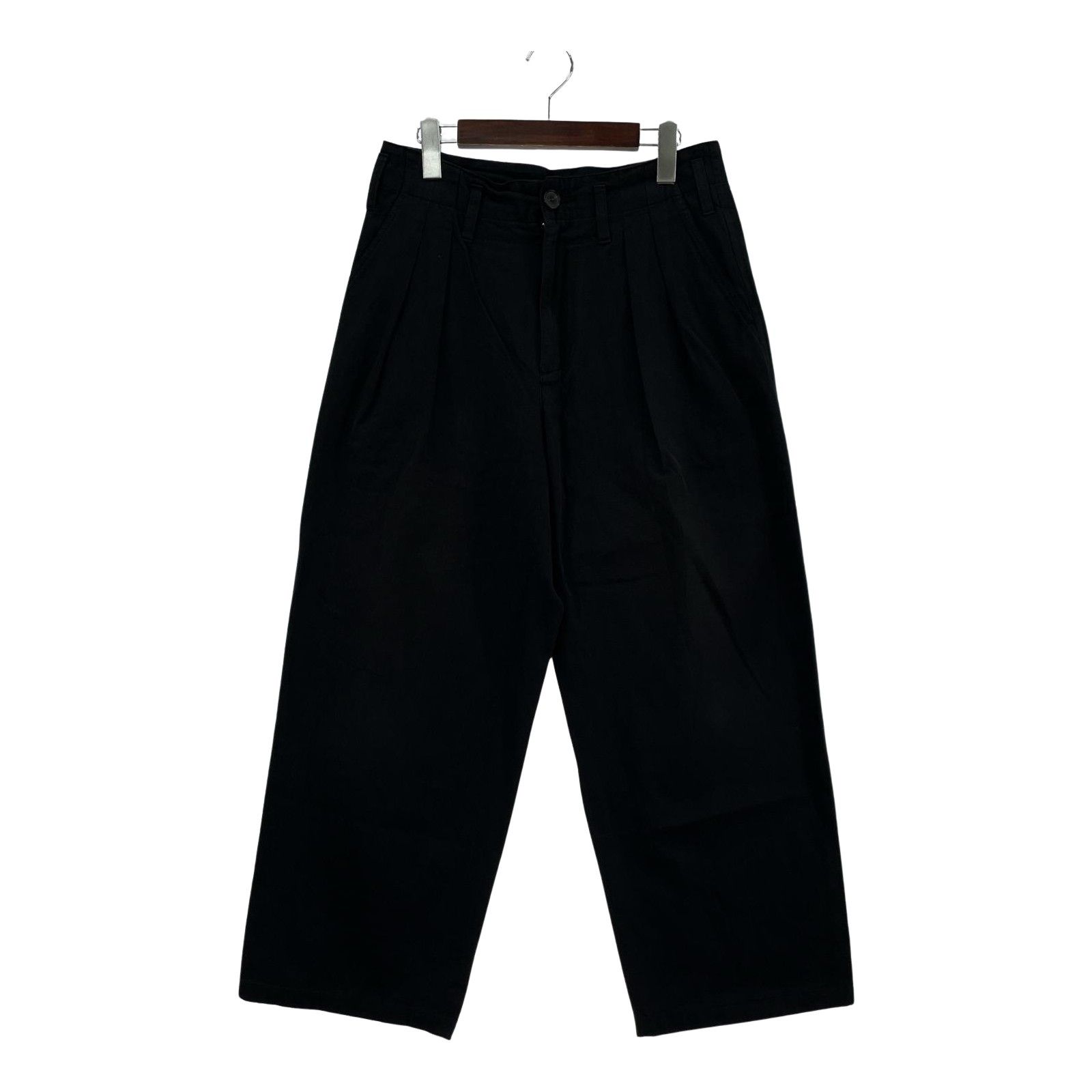 SUPER FINE WOOL COTTON TWILL SLACKS 黒 4
