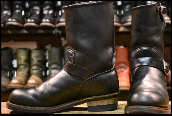 PT91●REDWING●レッドウイング●エンジニア●黒●27.5？ 9.5D 良品 PT91刺繍 98年】レッドウィング 8270 ナイフポケット