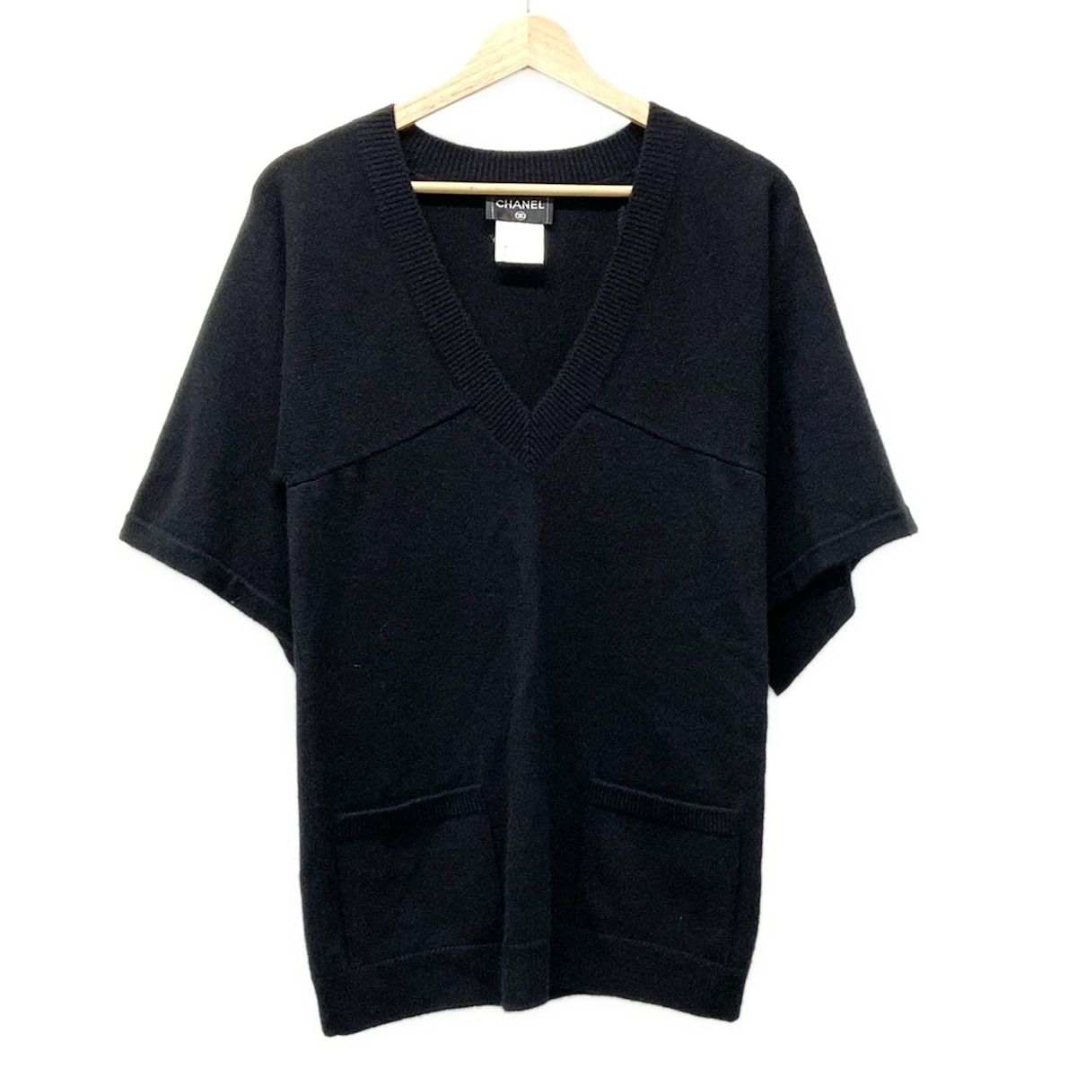 CHANEL シャネル 七分袖セーター サイズ34 S レディース - P42913 黒 Vネック|ココマーク|2011年