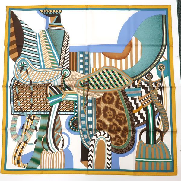 HERMES カレ90 空想の鞍 003846S-04 LA SELLE IMAGINAIRE ヤン 