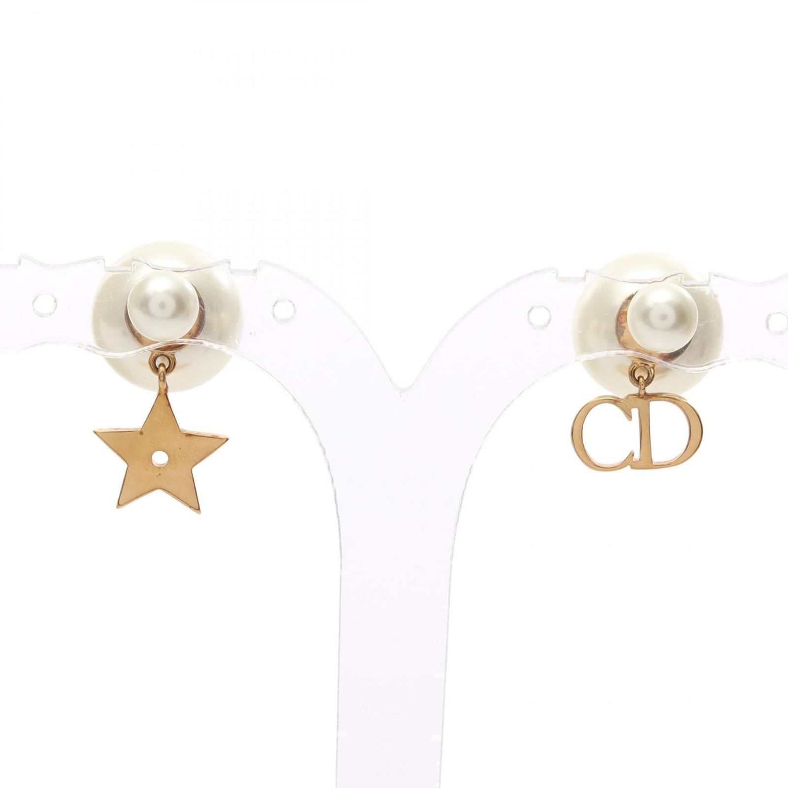ディオール Dior ピアス トライバル CDロゴ GP ゴールドメッキ トライバルピアス レディース Used A