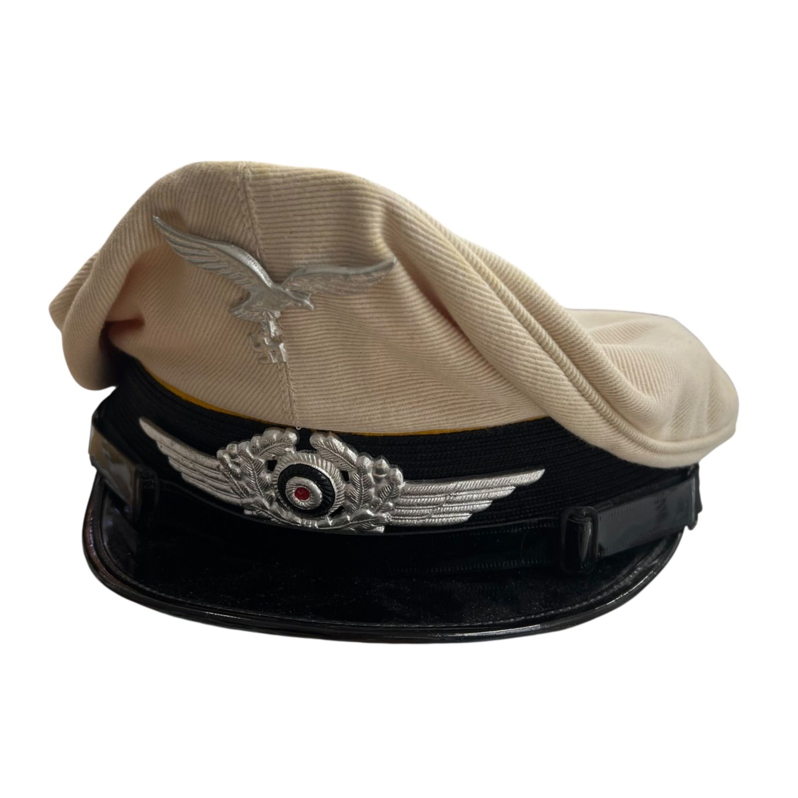 ドイツ軍 ドイツ空軍 士官用 制帽 汚れ有 WW2 ミリタリー キャップ 帽子 レプリカ H.Muller