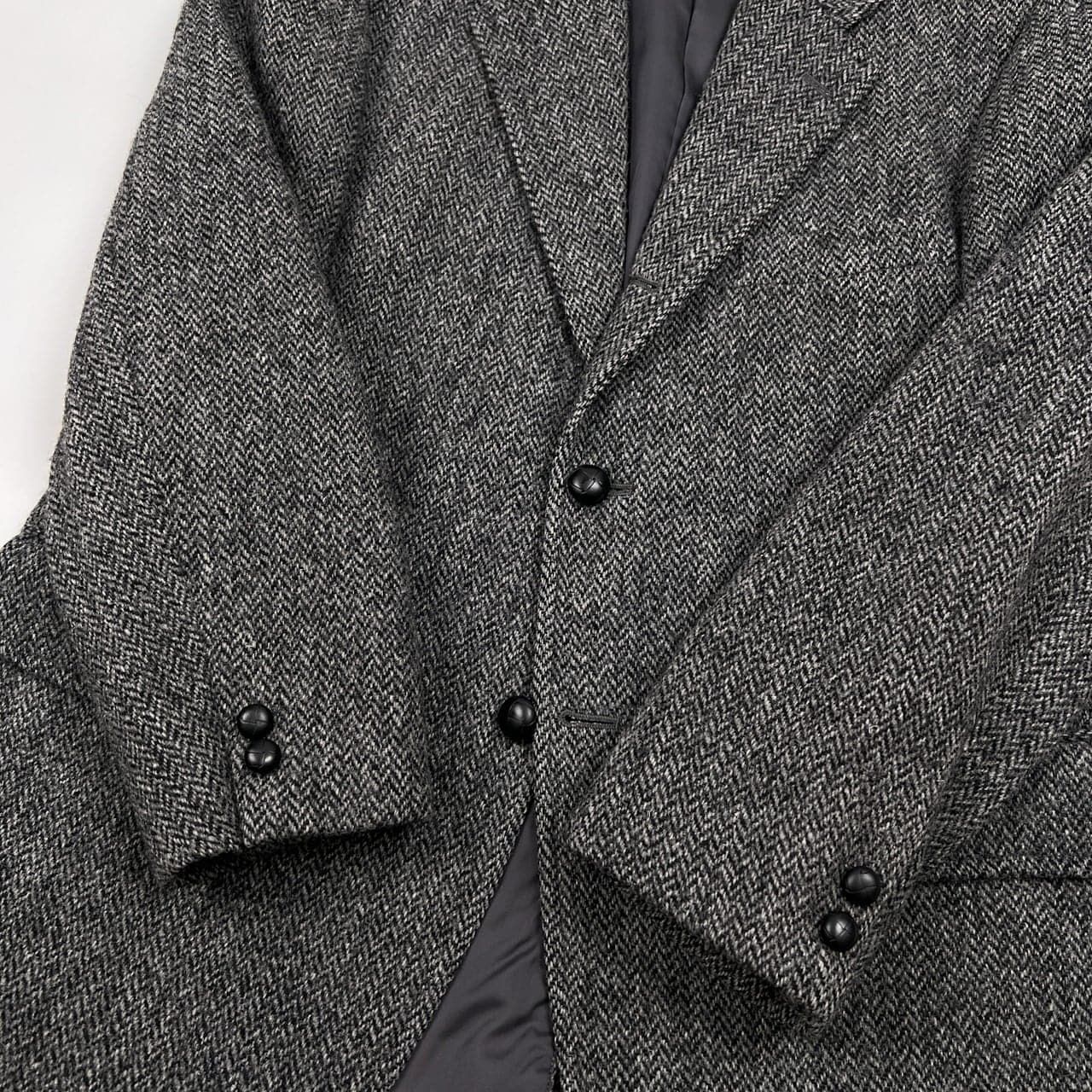 ハリスツイード ジャケット A5 メンズ M ケント & カーウェン 86 美品 Kent ケント × Harris Tweed ハリスツイード ヘリンボーン 段返