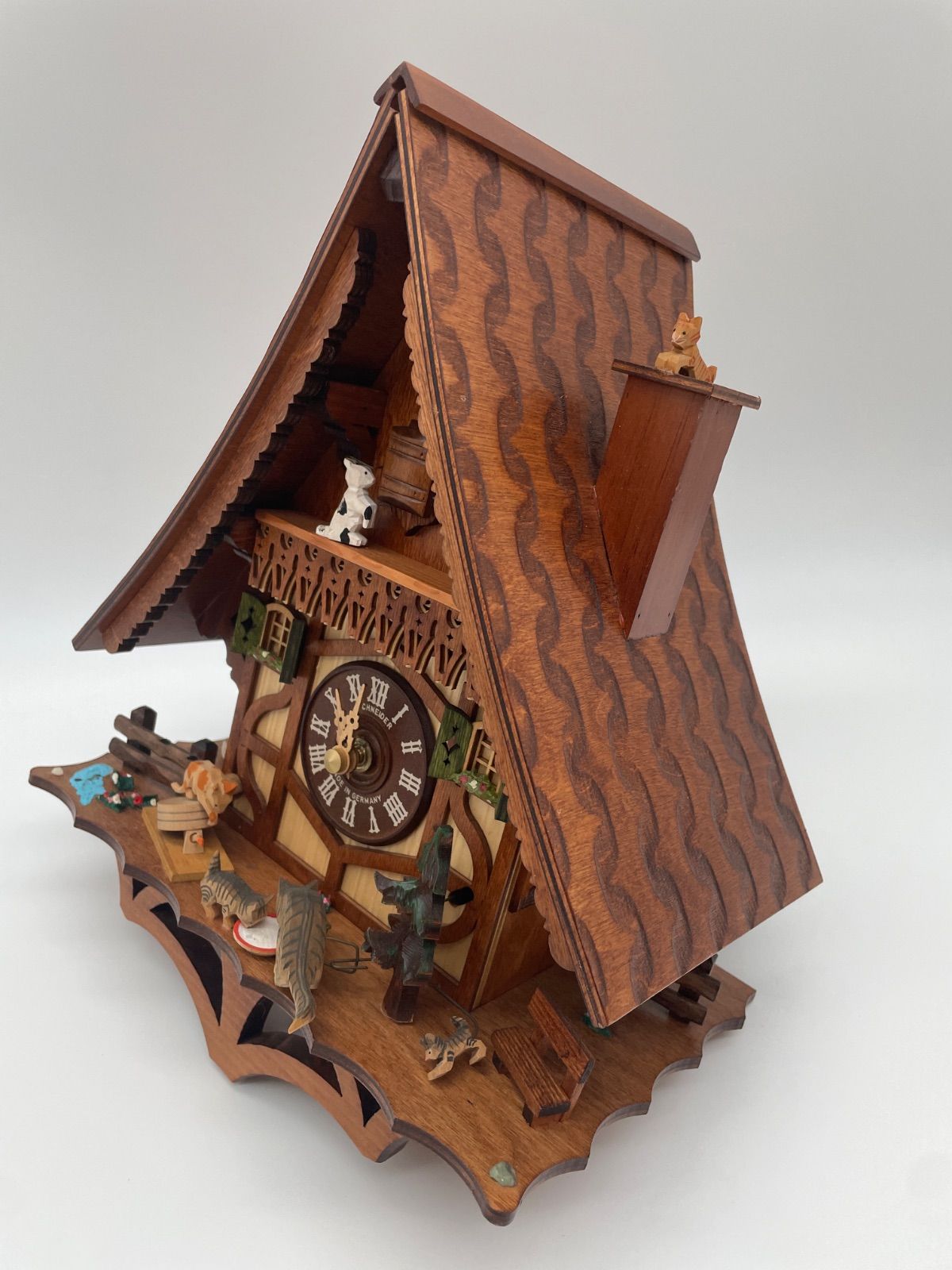 『美品』ドイツ・シュナイダー　からくり掛け時計　カッコウ時計　8匹の猫 美品』ドイツ・シュナイダー社からくり時計カッコウ時計8匹の猫