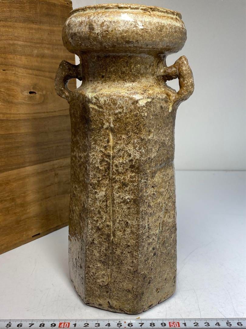 古伊賀 耳付花入 木 高さ27.3㎝ 東Y6-0510 2Fトコト