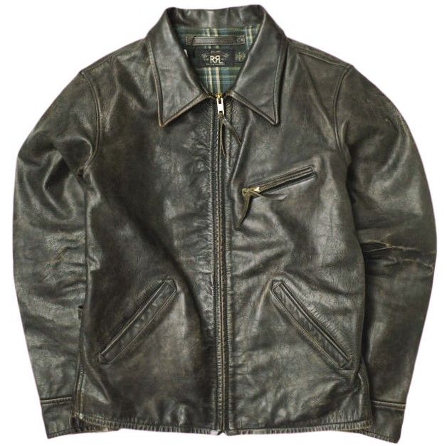 RRL ダブルアールエル フルグレイン カウハイド レザージャケット MNRROTW16020078 S Dark Brown 革ジャン Double RL 定価319 000円 アウター mc68677