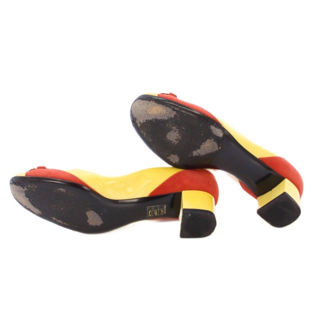 GUCCI グッチ 　パンプス　ヒール　ホースビット　レザー　レッド　ゴールド GUCCI グッチ パンプス ヒール ホースビット レザー レッド