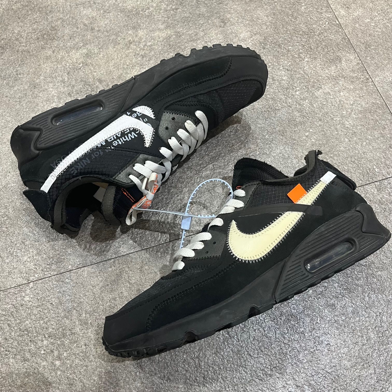 OFF-WHITE × NIKE AIR MAX 90 BLACK/CORN オフホワイト ナイキ エアマックス90 コラボ スニーカー AA7293  001 27cm　65275A