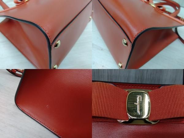 フェラガモ Salvatore Ferragamo ヴァラ 2wayバッグ 1290 赤系