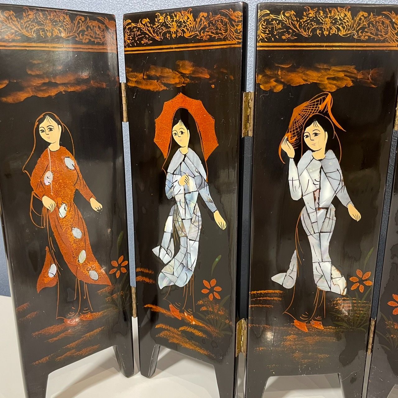 茶禅卓上屏風 ベトナム製螺鈿細工ミニ屏風 - メルカリ