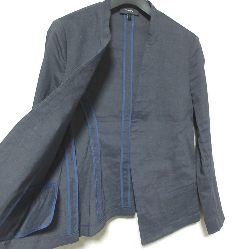 美品 Theory セオリー ECO CRUNCH WASH リネン ストレッチ ノー