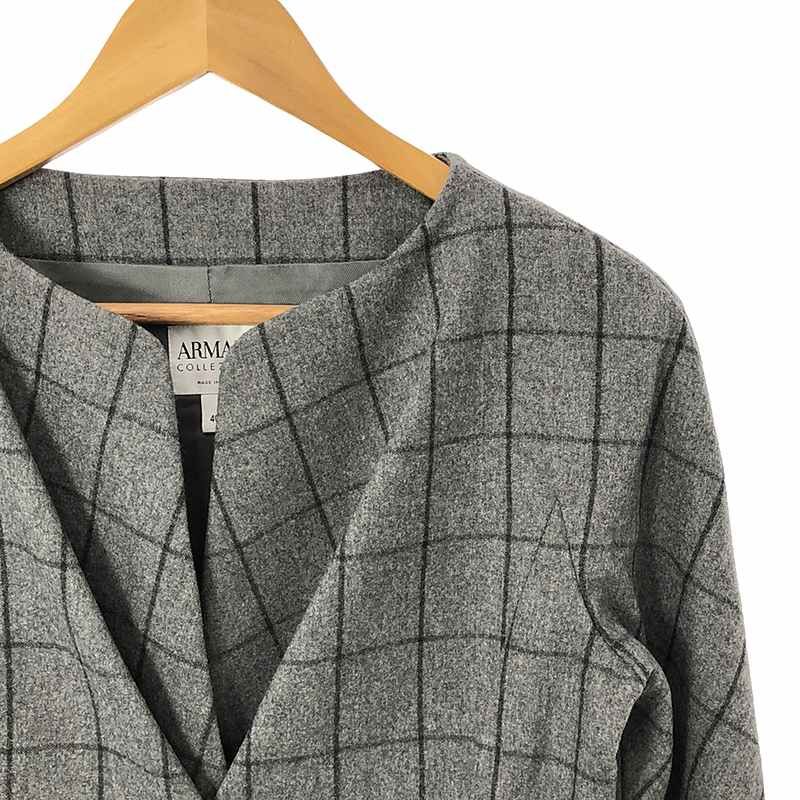 【極美品】アルマーニコレッツォーニ　テーラードジャケット　ウール　シルク アルマーニコレツォーニ ウールテーラードジャケット M イタリア製