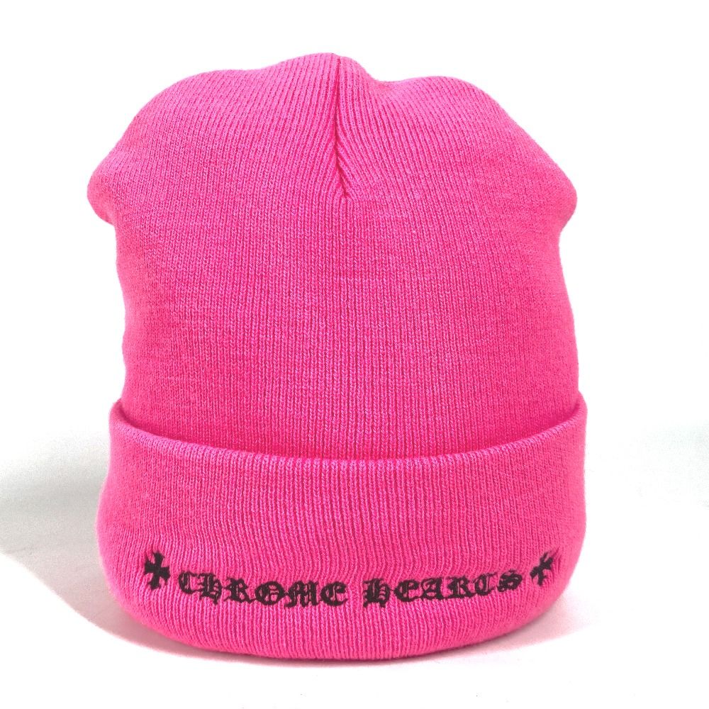 CHROME HEARTS クロムハーツ ニット帽 ロゴ スリークロス アクリル