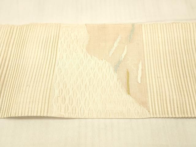 平和屋着物○綴れ 八寸名古屋帯 抽象文様 金銀糸 正絹 逸品 DAAX0238cm