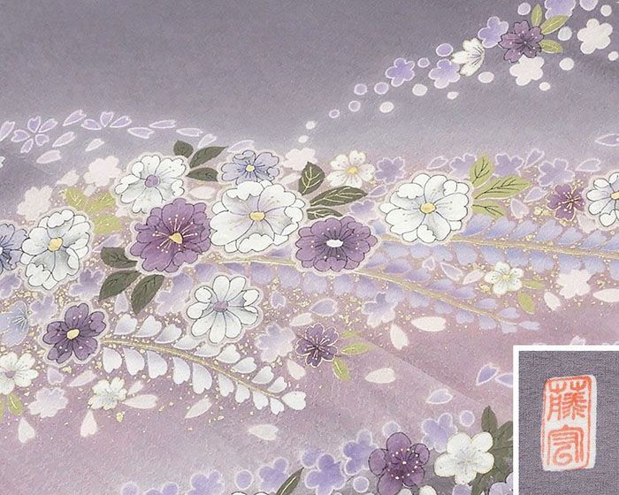 単衣 訪問着 新品 仕立上がり 正絹 絞り 桜 辻が花 身丈165cm 裄丈68.5