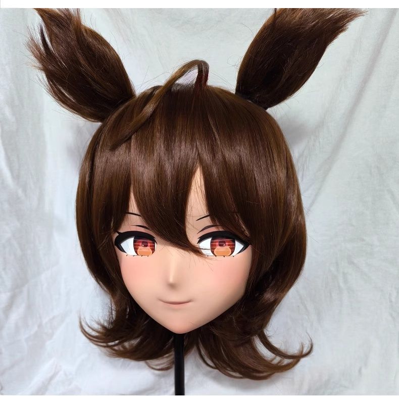 ☆即納 ハーフマスク 眼球付き カツラ付き NO.157 ドール ヘッド