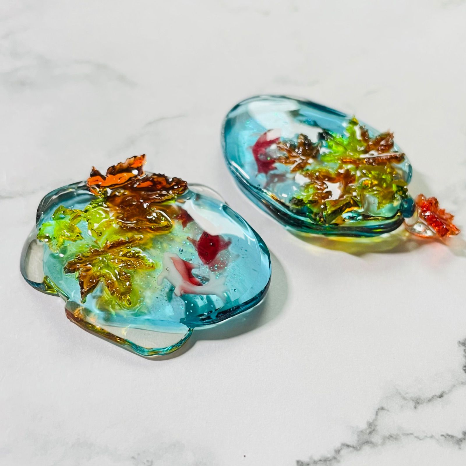 京都の紅葉と泳ぐ金魚　レジン　ジオラマ 京都の紅葉と泳ぐ金魚レジンジオラマ