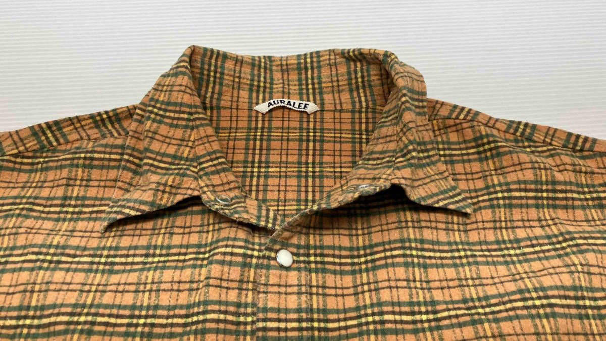 AURALEE チェック柄 長袖シャツ ブラウン系 【公式通販】