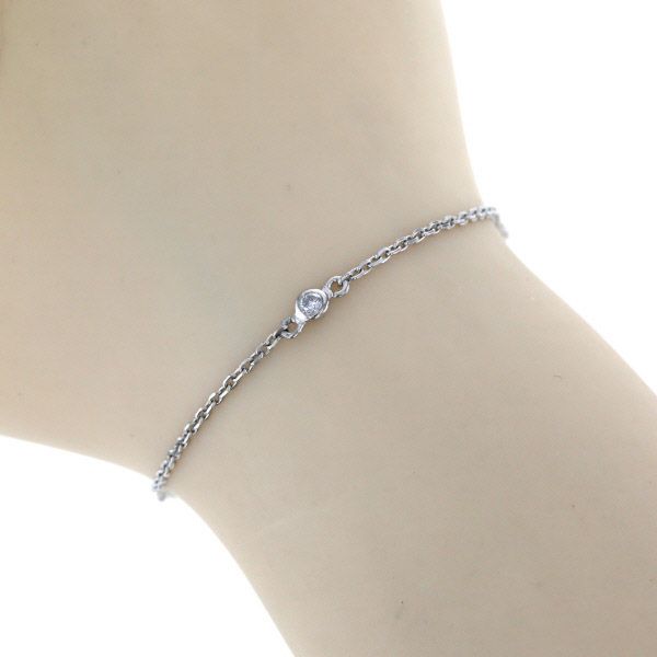 Pt850 プラチナ ブレスレット ダイヤモンド 0.10ct 3粒 ステーション 