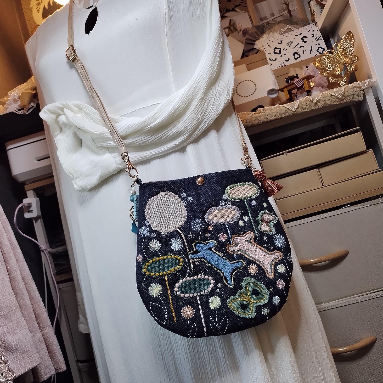 ✢幸 series✢ B6797 ハンドメイド バッグ 刺繍 手刺繍 大人
