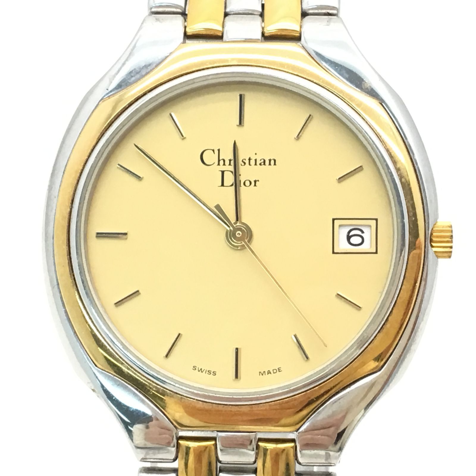 クリスチャン ディオール Dior 3002 腕時計 ゴールド × シルバー 稼働