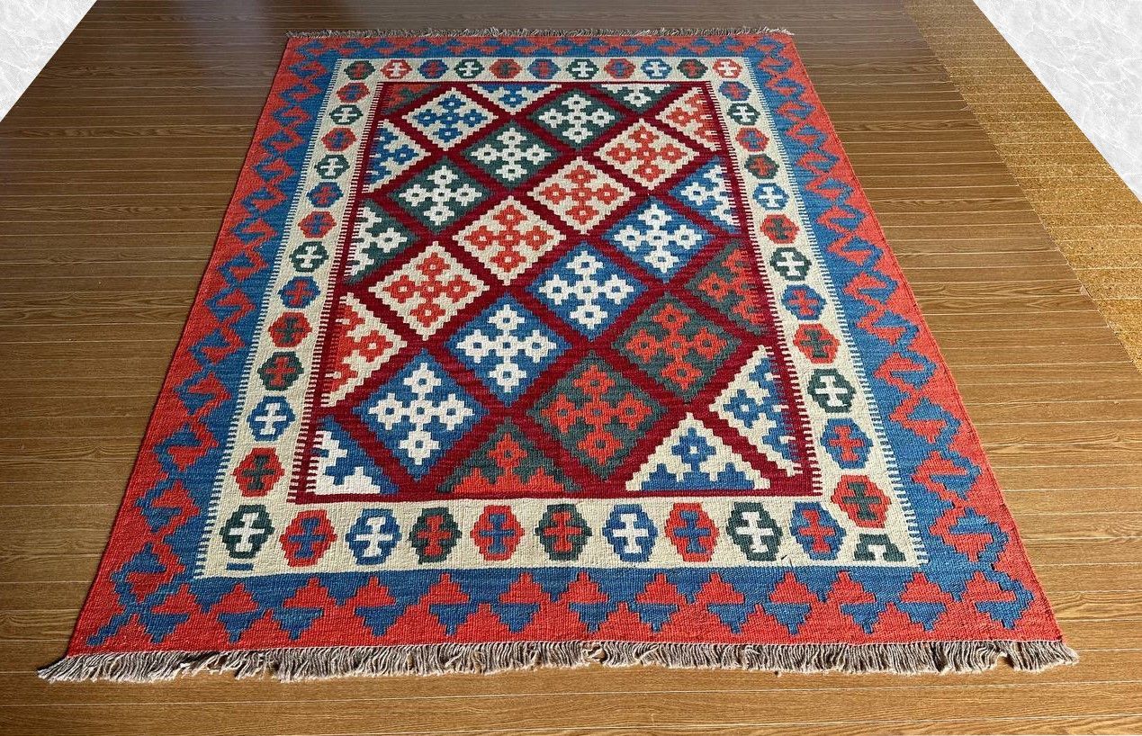 196×153】イラン直輸入☆シーラーズ産キリム・KILIM□3033-50-H - メルカリ