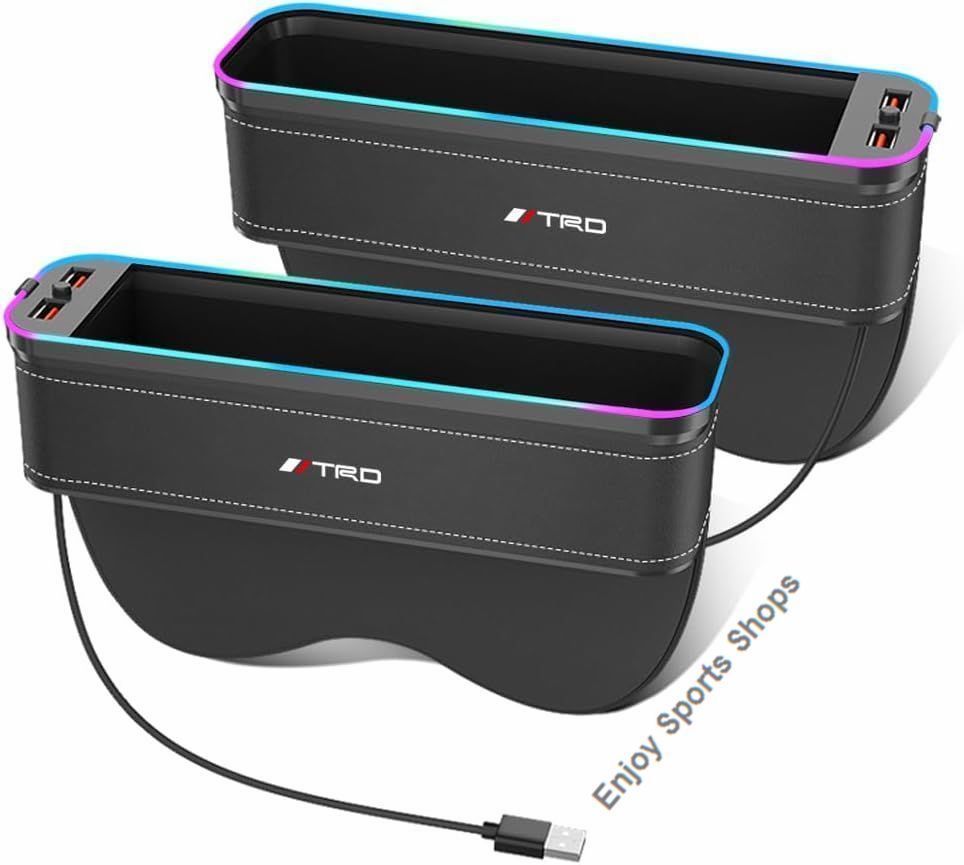 新品TRD 車用サイド収納ボックスシートポケット アクア カローラ パッソ エスクァイア グランエース シエンタ センチュリー ハイエース C-HR 86 プリウス カムリ 収納ボックス 車席隙間ポケッ