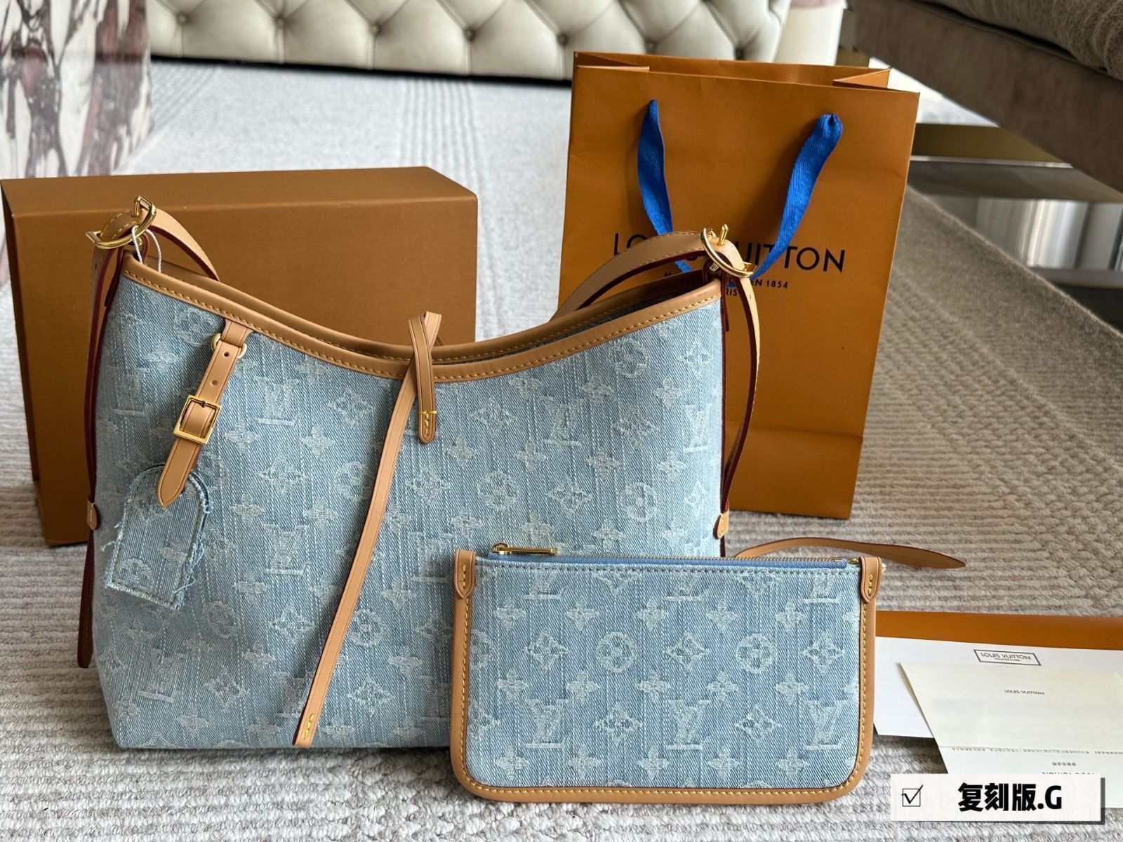 Louis Vuitton 夏の装いに ◆ キャリーオール NM PM 人気 デニム 新作 LOUIS VUITTON キャリーオール NM MM デニム バッグ (Louis