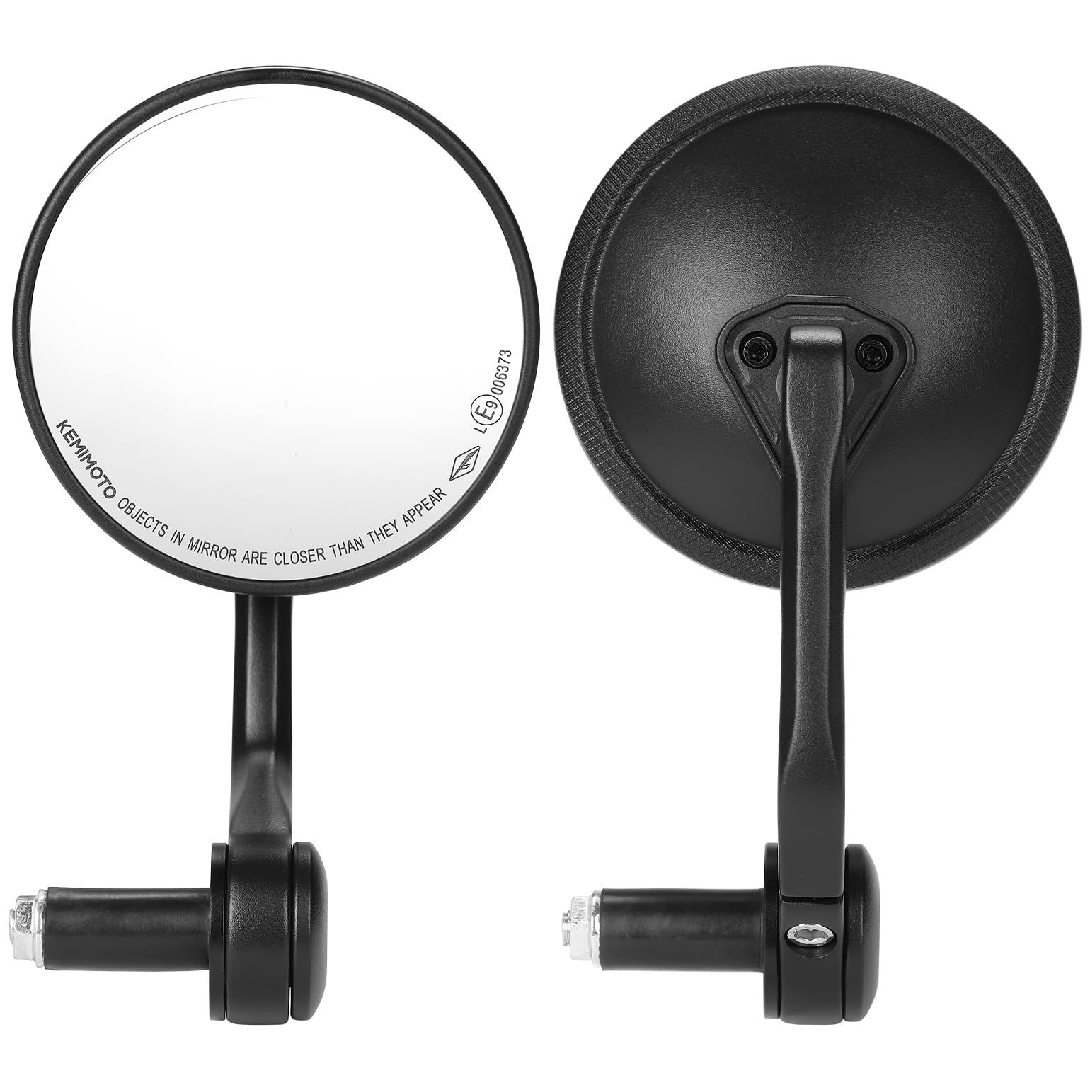 【み】 迅速発送】KEMIMOTO バイク バーエンドミラー 車検対応 バイクミラー