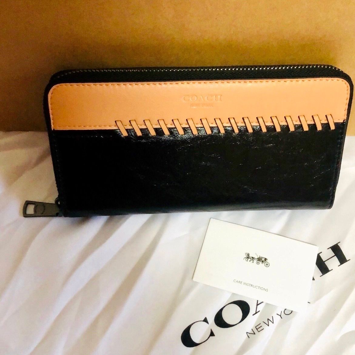 【安shop】送料無料！COACH コーチ 長財布 レザー ベースボールステッチ オックスブラッド×ブラック F21369 メンズ コーチ 長財布 COACH 二つ折り ベースボールステッチ ビル