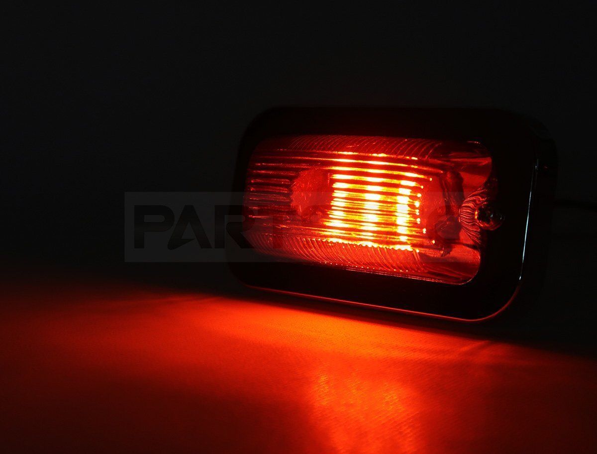 LED 18発 サイド 角 マーカー レッド 赤 12V/24V兼用 メッキ