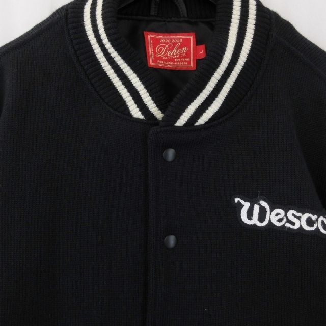 WESCO × DEHEN ディーエン ウェスコ クラブジャケット 限定コラボ Knit Club Jacket エクストラヘビーウエイトニット 黒  L 71007908