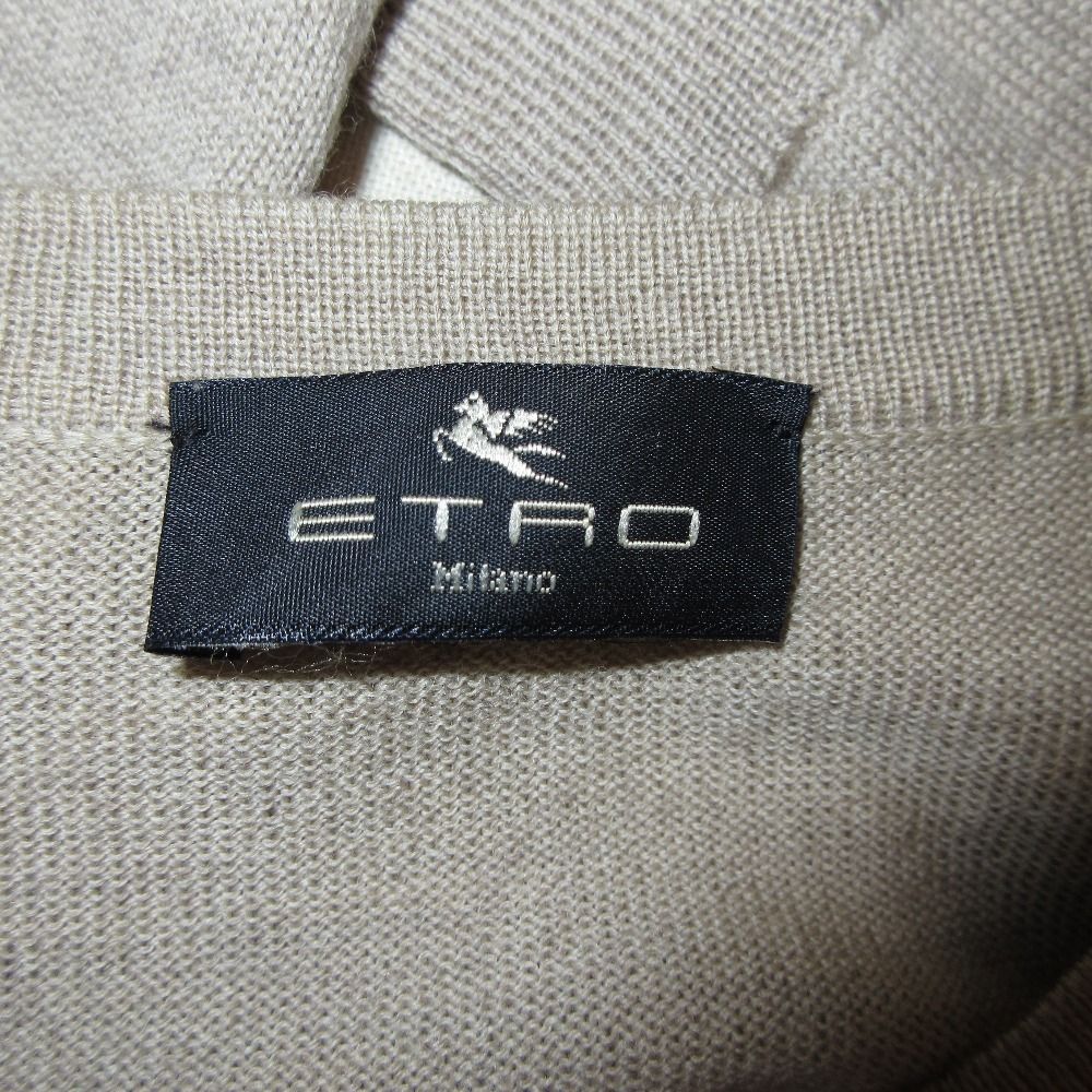 良品 ETRO エトロ シルクスカーフ柄切替 ドッキング ニット セーター  